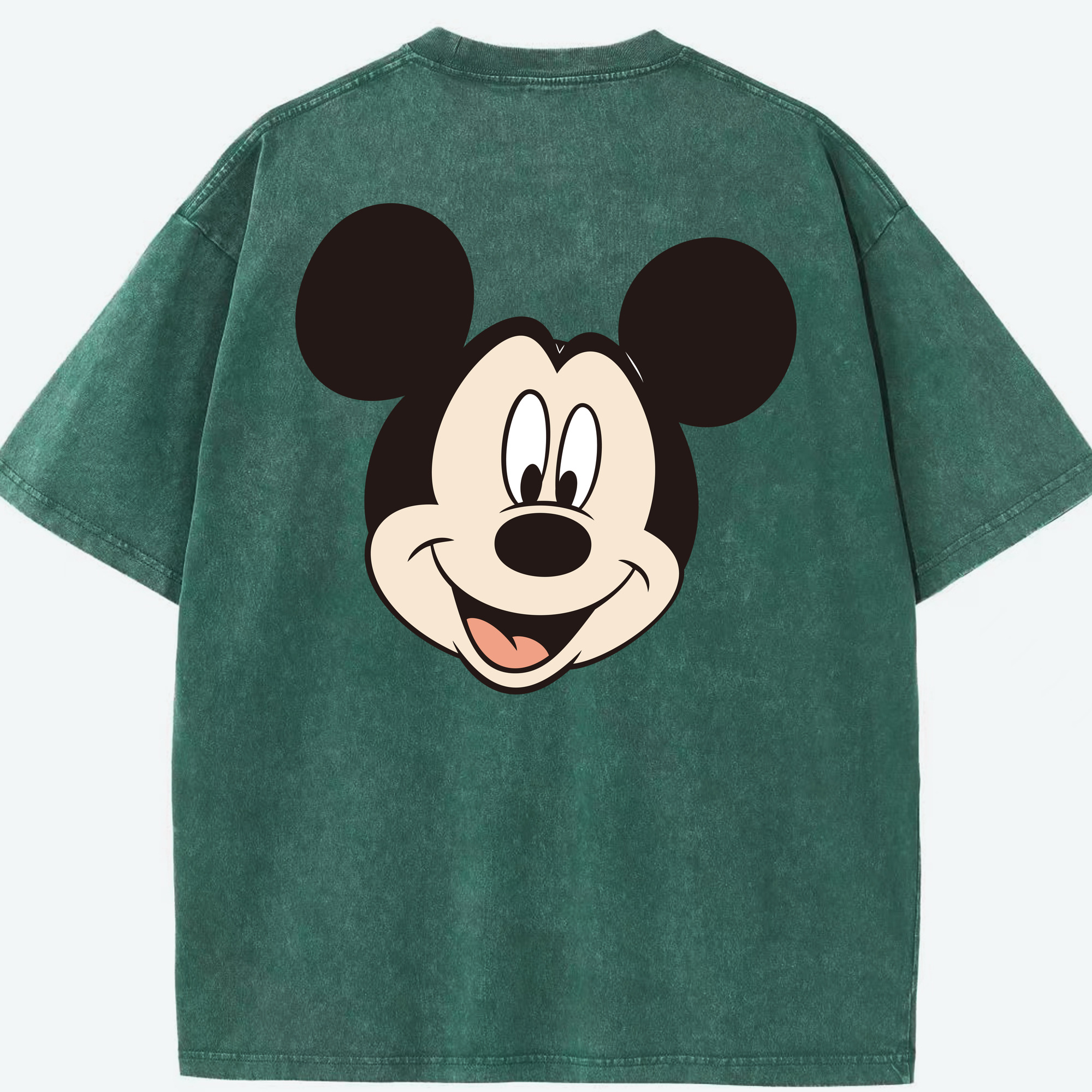 （画像用） ミッキーマウス Mickey Mouse 綿100% ヴィンテージ風 半袖Tシャツ（背面プリント）